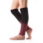 Black gradient knit leg warmers, ombre knit, side view