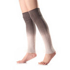 Gray gradient knit leg warmers, ombre knit, side view