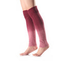 Red gradient knit leg warmers, ombre knit, side view