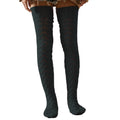 Black mesh knit over the knee socks, back view on a white background