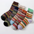 Nordic pattern wool blend socks in the mixed Nordic design, 5-pair pack laid out